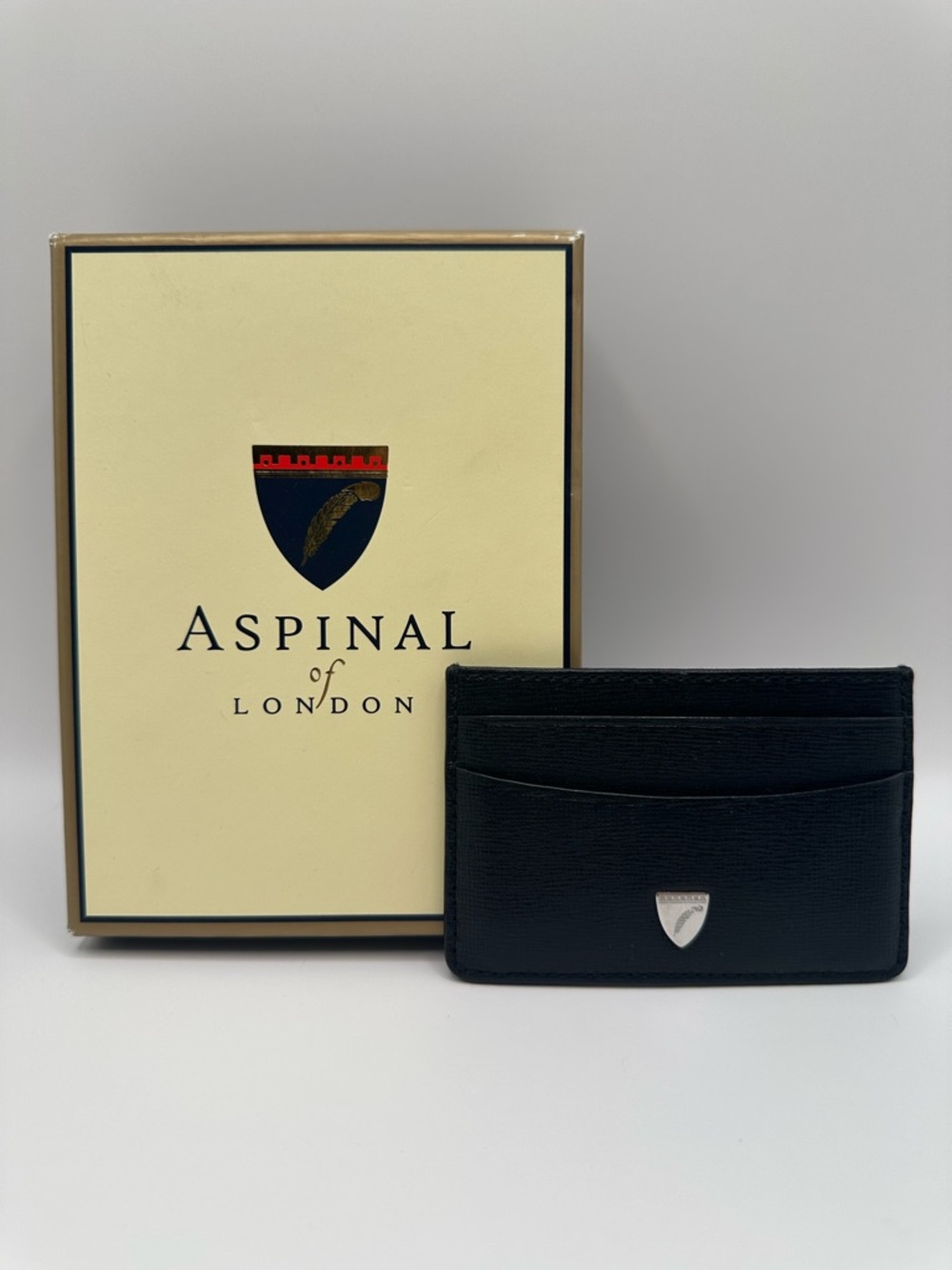 Aspinal of London Black Leather Card Case